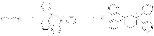 Methylenebis(diphenylphosphine) can be used to produce 1,1,3,3-tetraphenyl-[1,3]diphosphinanediium; dibromide
